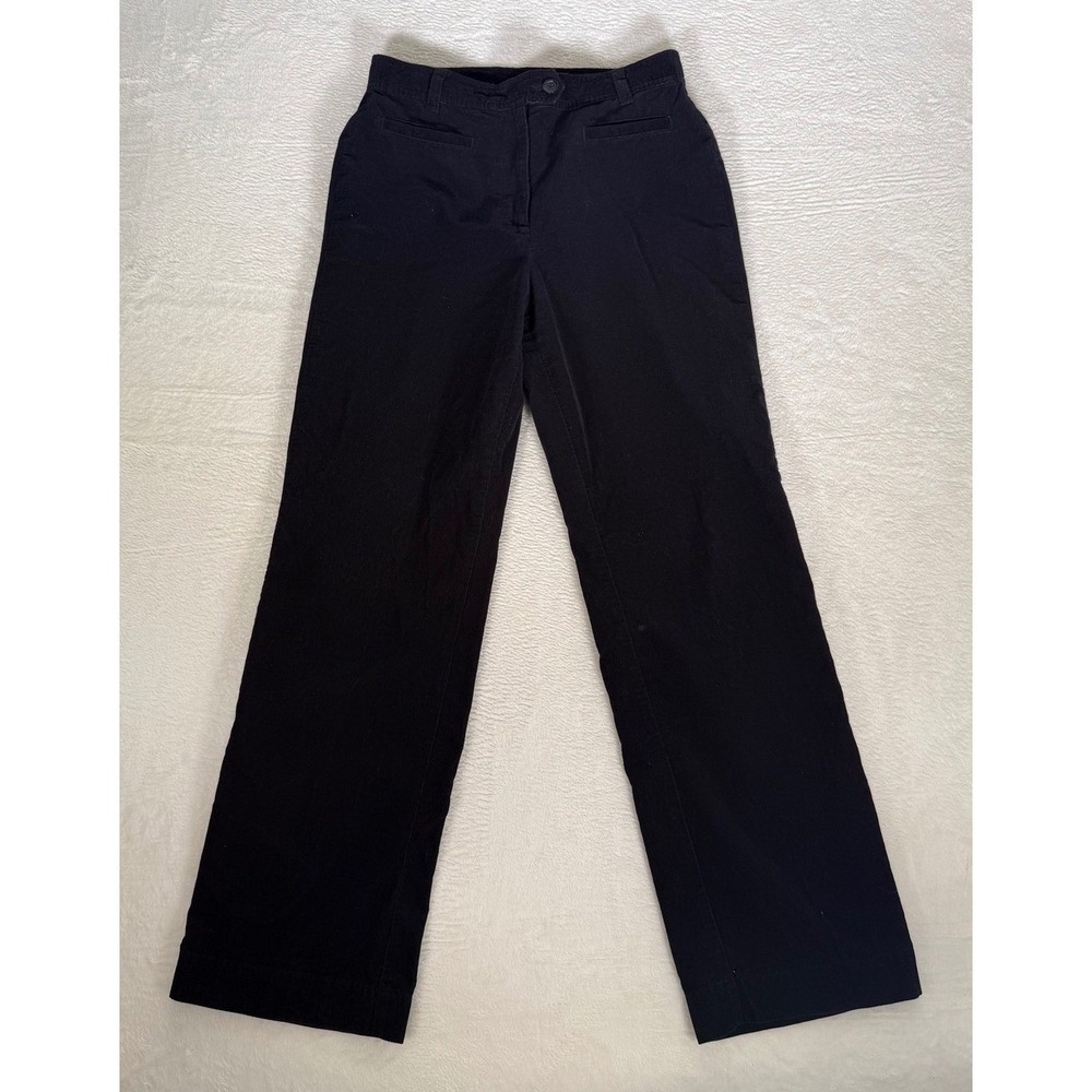 Lands' End Flat-Front Fine-Wale Straight-Leg Corduroy Trousers Sz 8